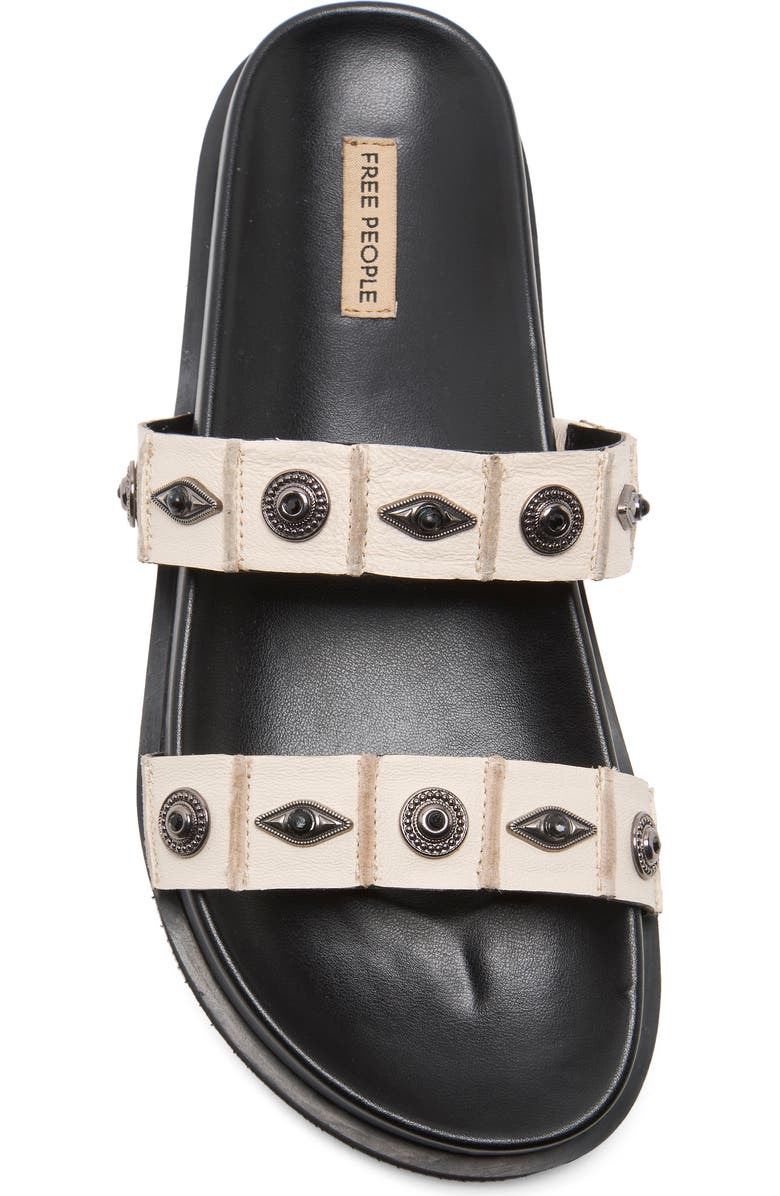 Free People Findings Slide Sandal, Alternate, color, Bone Leather