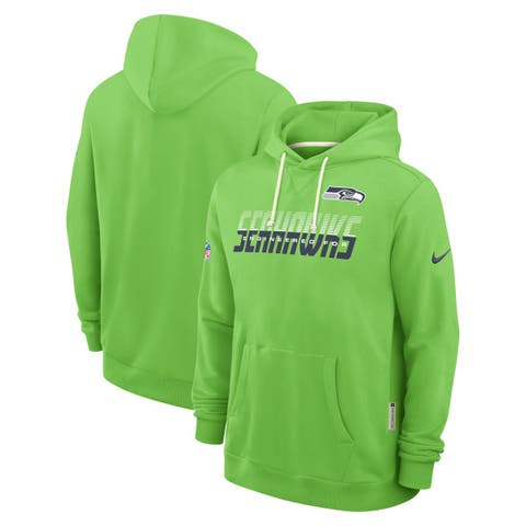 Men's Nike Neon Green Seattle Seahawks Sideline Standard Issue Top Prospect Dri-FIT Hoodie