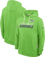 Nike Men's Nike Neon Green Seattle Seahawks Sideline Standard Issue Top Prospect Dri-FIT Hoodie