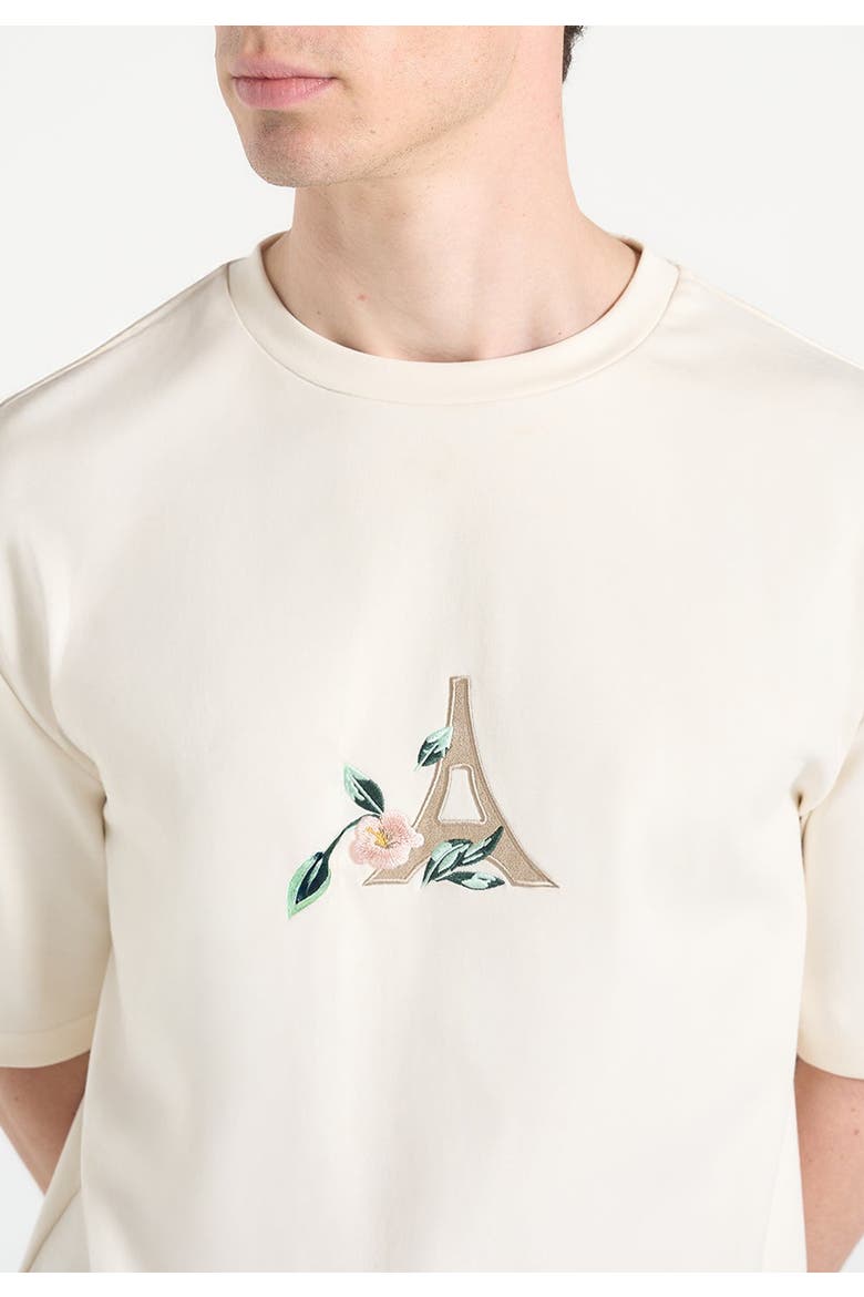 Thierry Floral Eiffel Cotton T-Shirt, Alternate, color, Cream