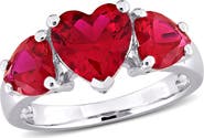 DELMAR Heart Cut Created Ruby Ring