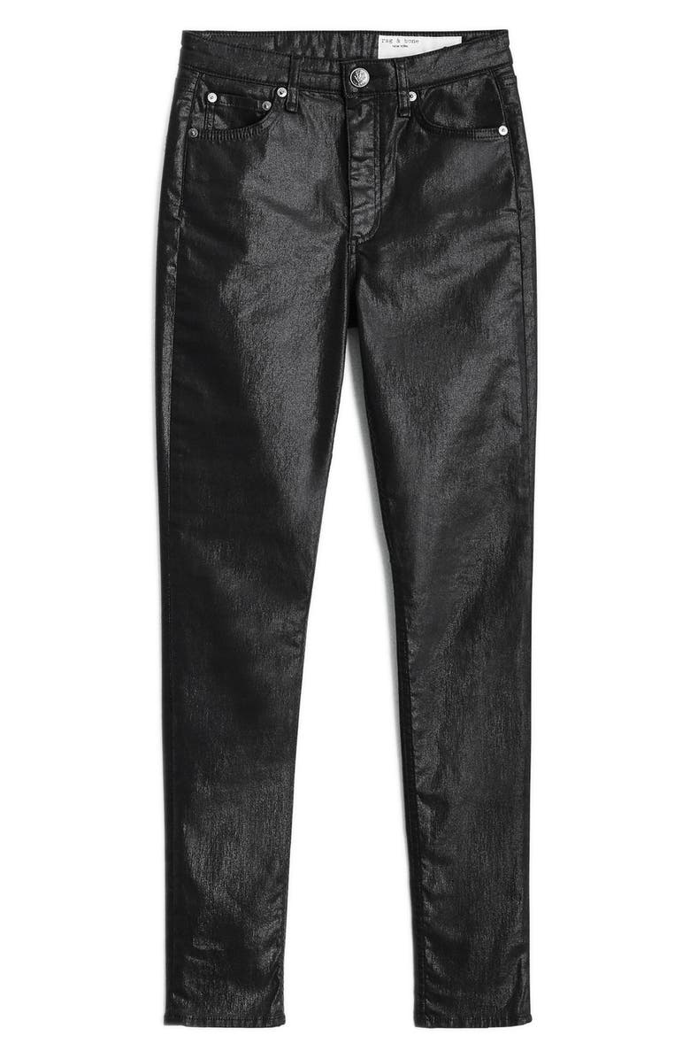 rag & bone Nina High Waist Coated Skinny Jeans, Alternate, color, 
