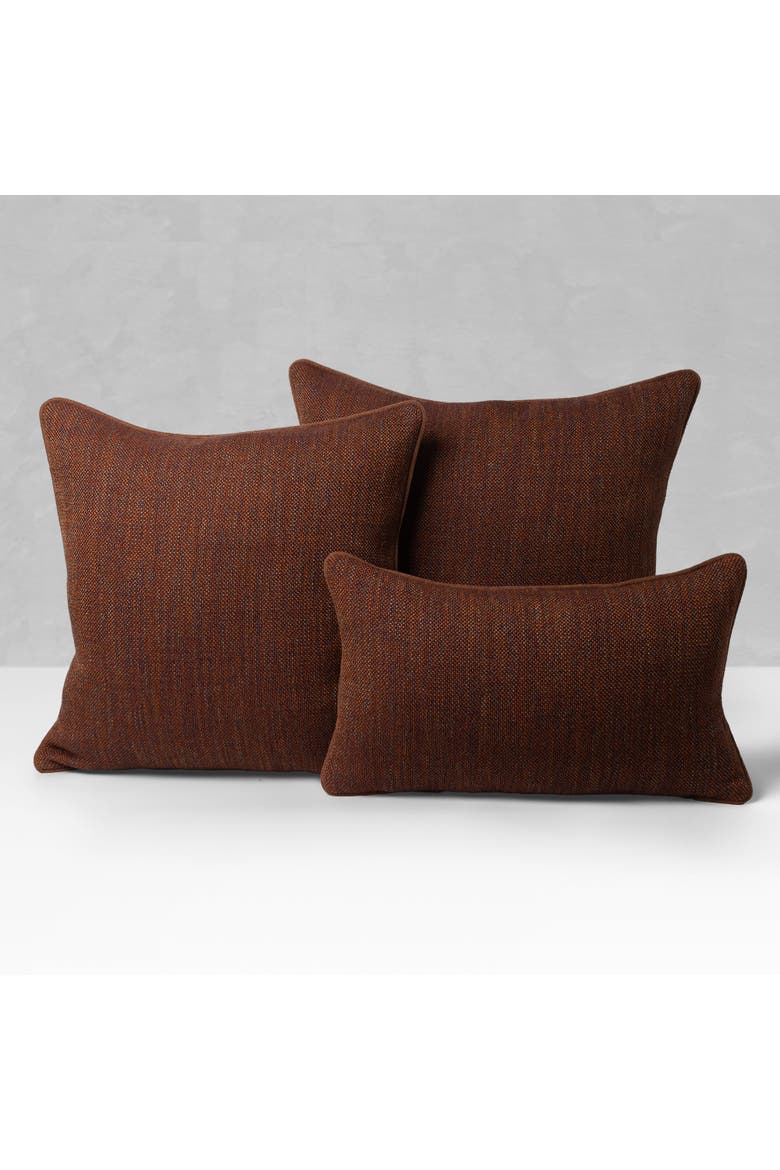 Ember Weave Earth-Toned Dimensional Indoor & Outdoor Woven Accent Pillow & Insert, Alternate, color, Ember