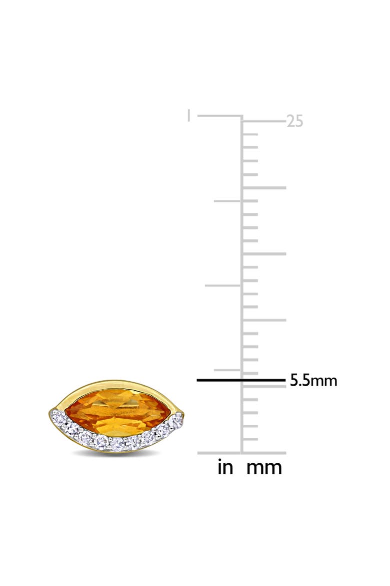 Gemstone & Diamond Stud Earrings 14k, Alternate, color, Citrine