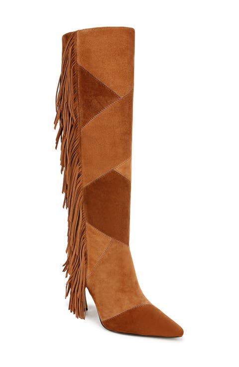 Ellis Fringe Knee High Boot (Women) (Regular & Wide Calf)