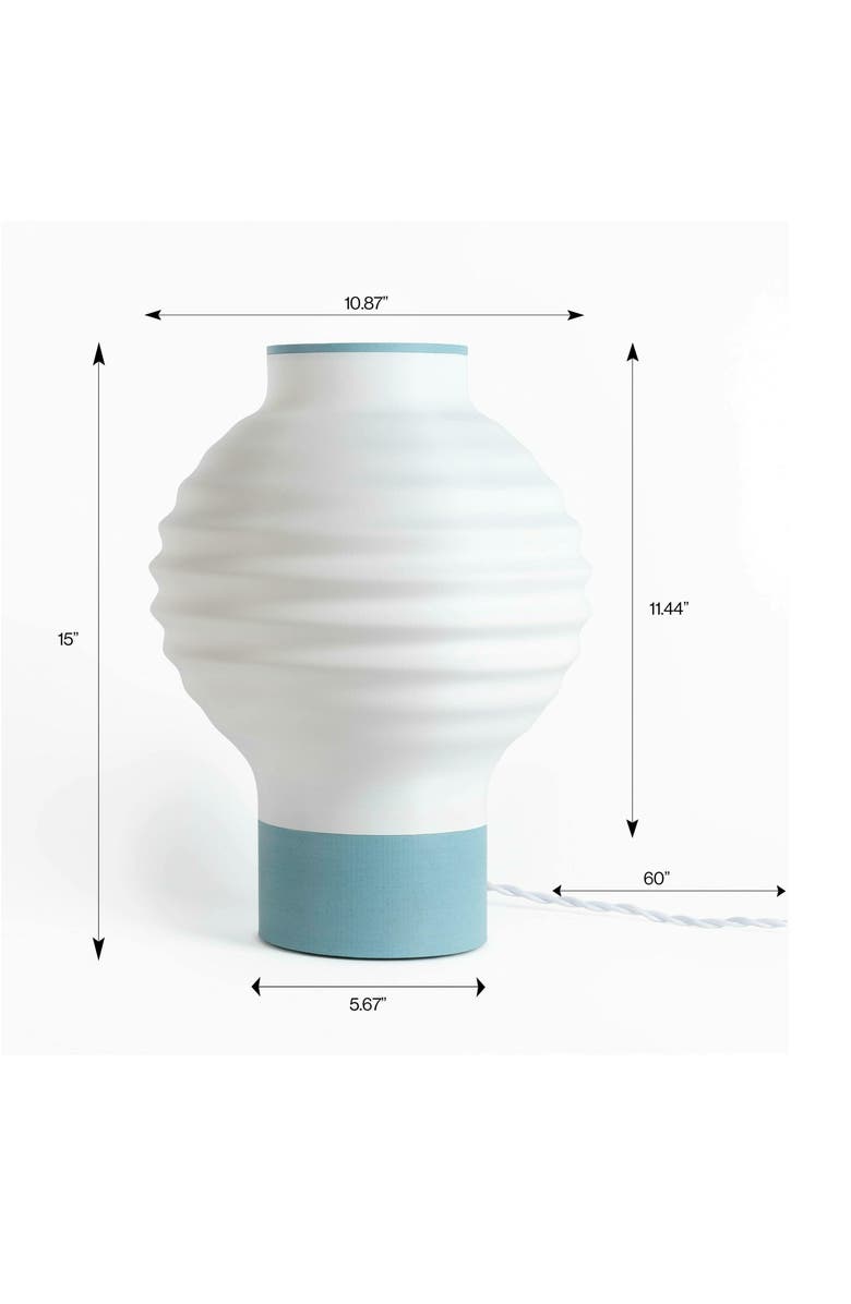JONATHAN Y Asian Lantern 15" Vintage Traditional Plant-Based PLA 3D Printed Dimmable LED Table Lamp, Alternate, color, White/Blue