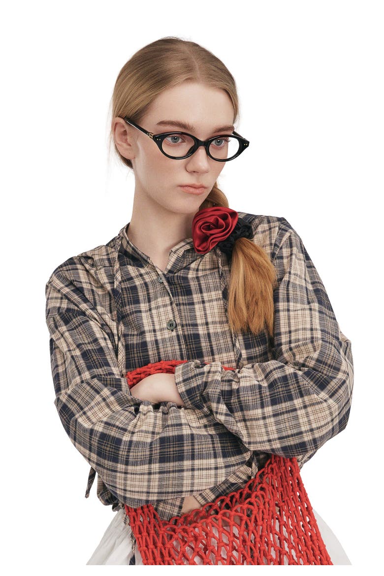 La Frida Rosa Silk Scrunchie, Alternate, color, Red