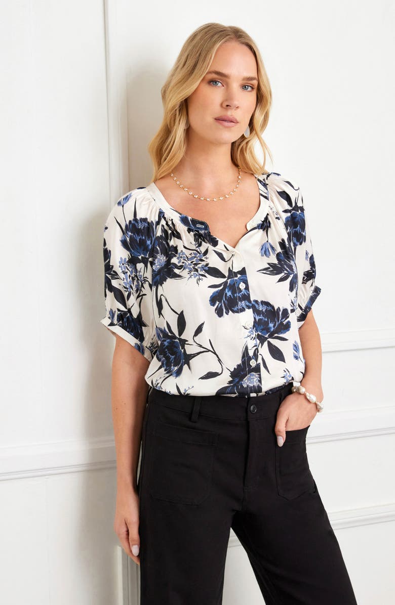 Karen Kane Floral Print Top, Alternate, color, Print
