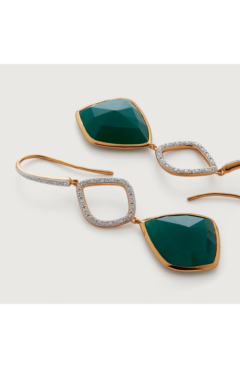 Monica Vinader Siren Green Onyx Drop Earrings, Alternate, color,
