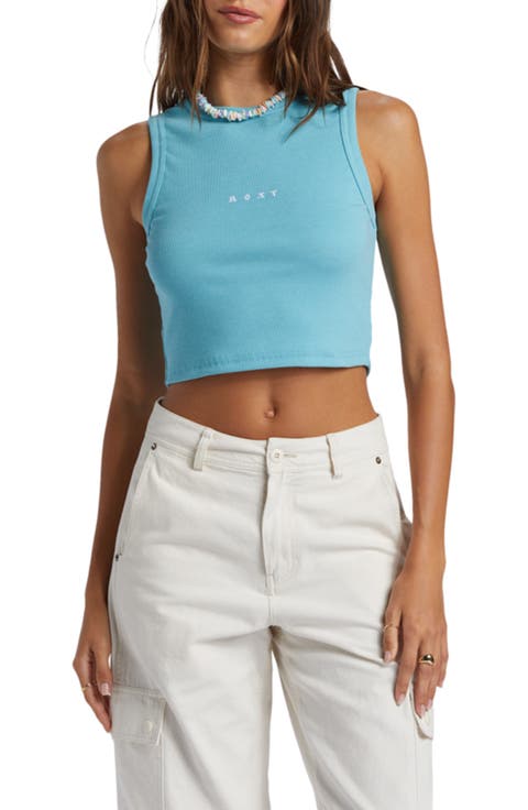 Roxify Sleeveless Rib Crop Top