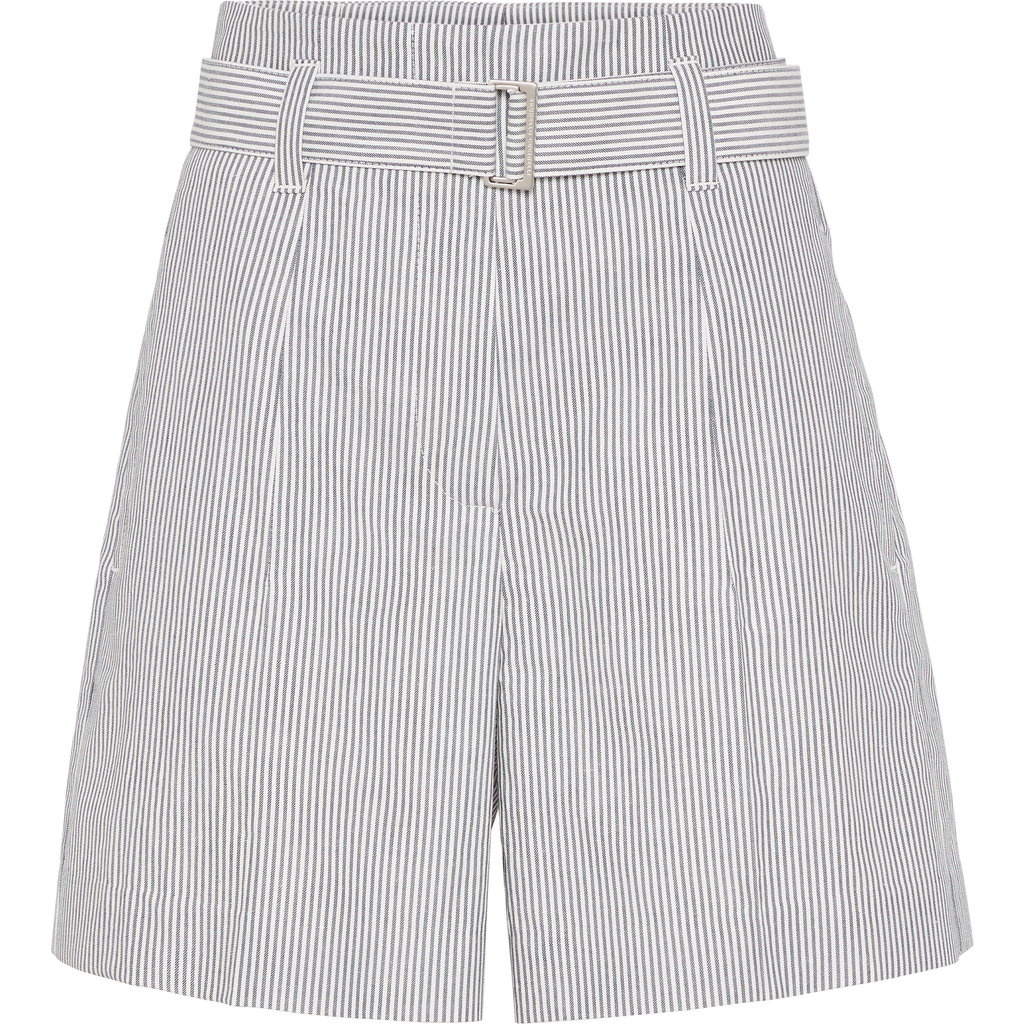 Brunello Cucinelli Formal Bermuda Shorts With Monili In Blue