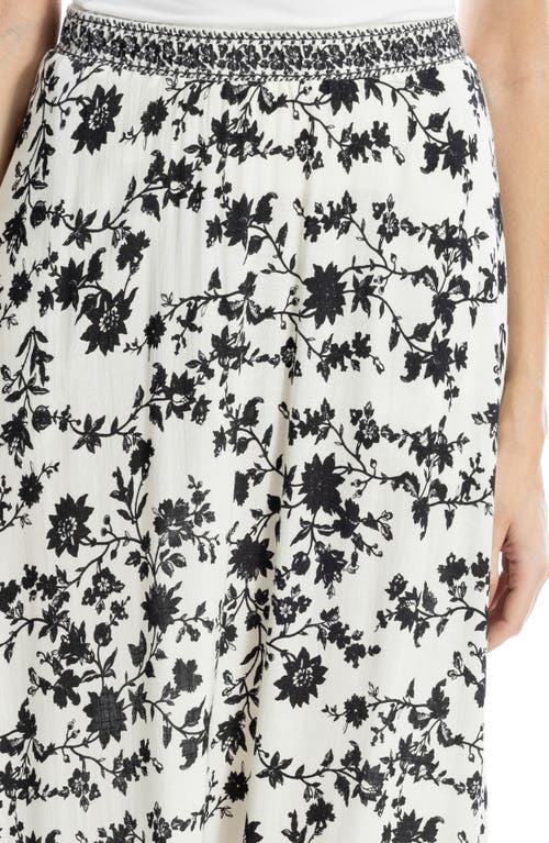 Max Studio A-line Midi Skirt In Off White/black Silhoiette