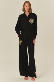 Exquise High Waist Wide Leg Linen Trousers