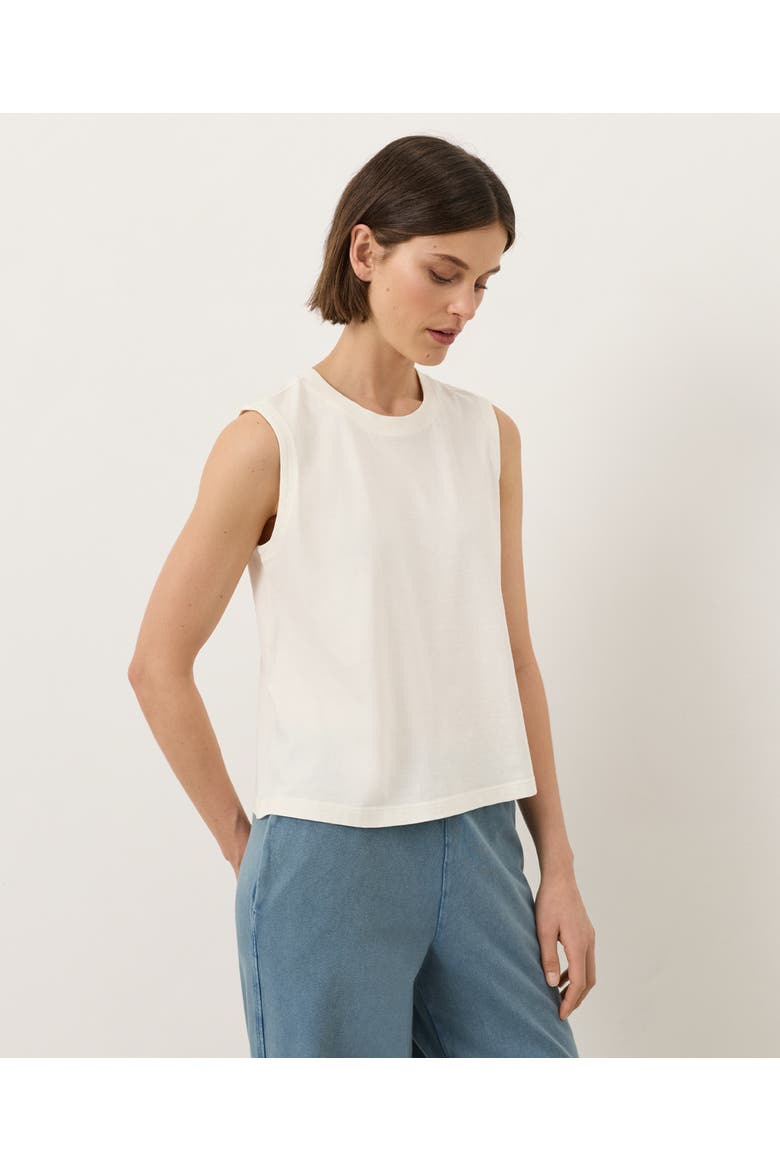 Organic Cotton Vintage Jersey Relaxed Tank, Alternate, color, Cream
