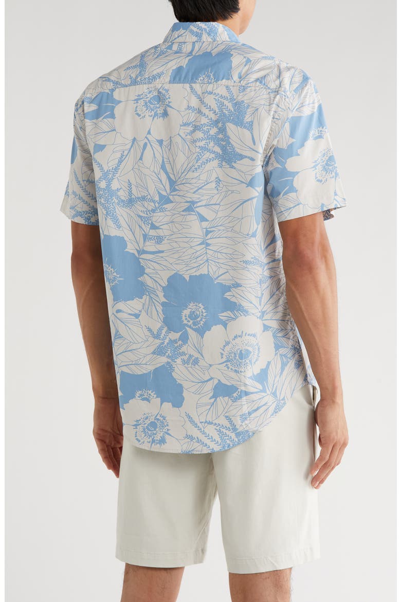 Astor Printed Short Sleeve Shirt, Alternate, color, ASTER BLUE