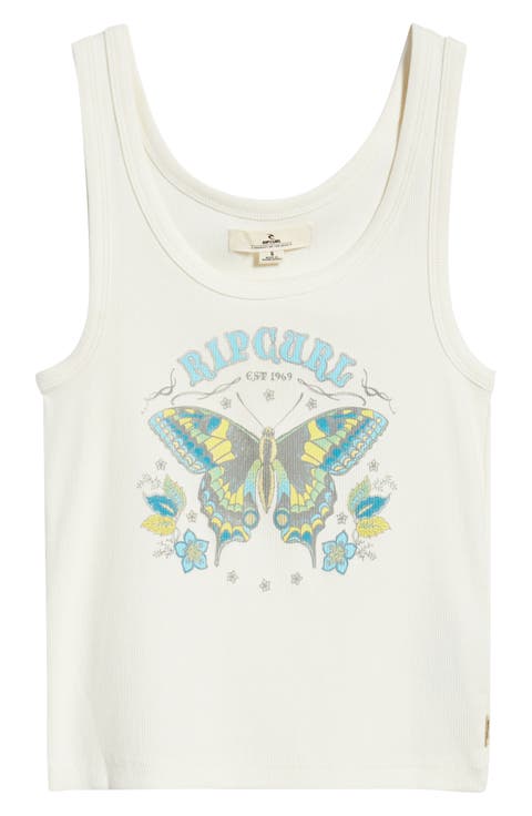 Moon Stretch Cotton Rib Graphic Tank