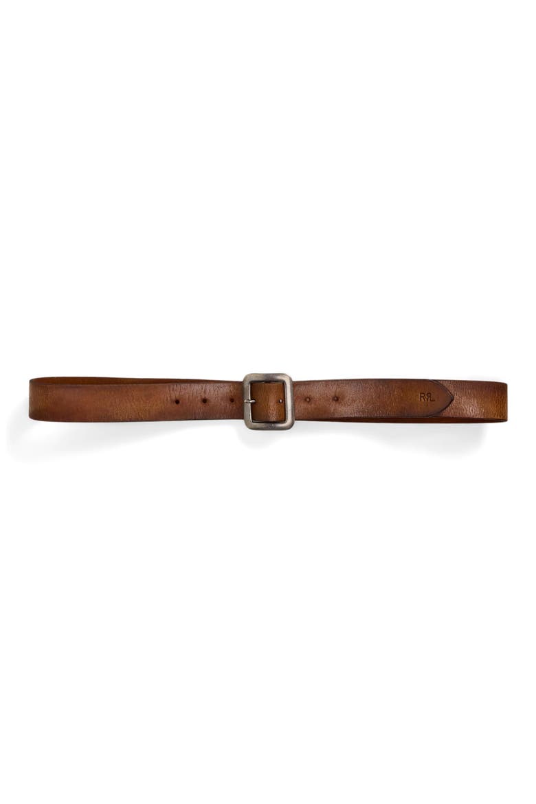 Hand Burnished Leather Belt, Alternate, color, MID BROWN