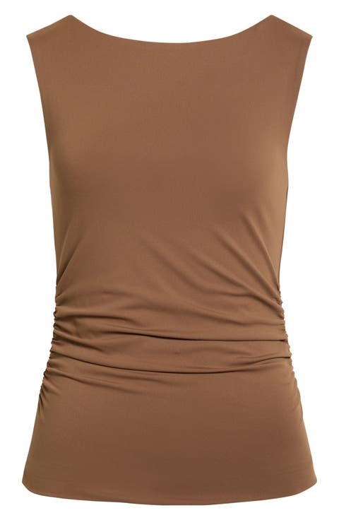 Boat Neck Sleeveless Top