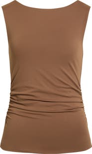 Open Edit Boat Neck Sleeveless Top
