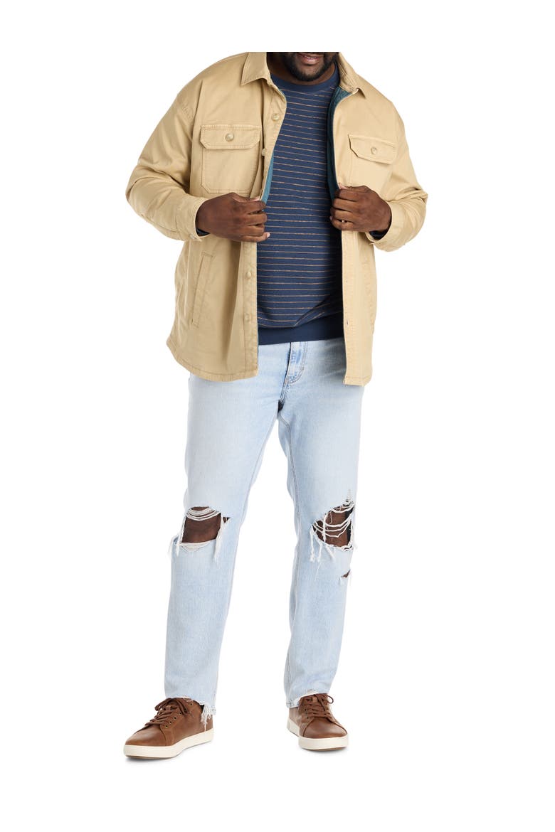 Big & Tall Button-Front Shirt Jacket, Alternate, color, SAFARI