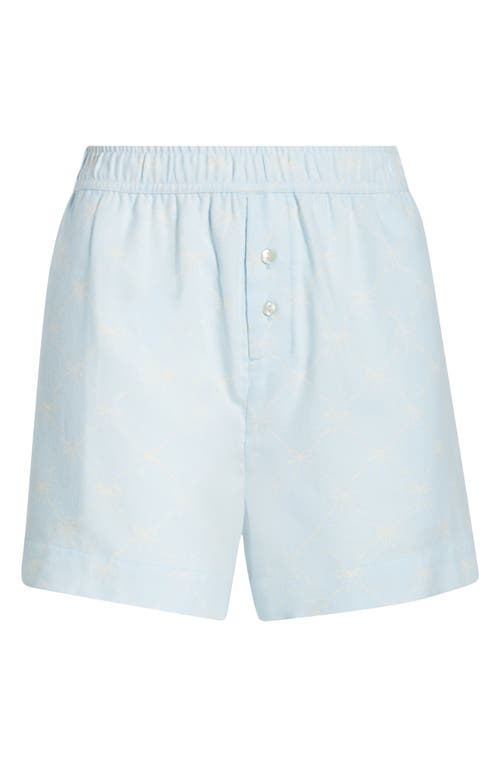 Open Edit Print Cozy Flannel Boxer Pajama Shorts In Blue