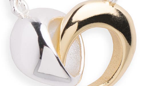 Argento Vivo Sterling Silver Two Tone Interlock Necklace In Silver