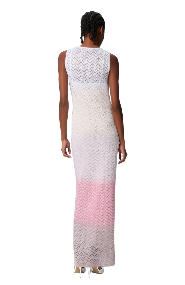 Missoni Sleeveless Dress In Shaded Chevron Viscose, Alternate, color, Multicoloured