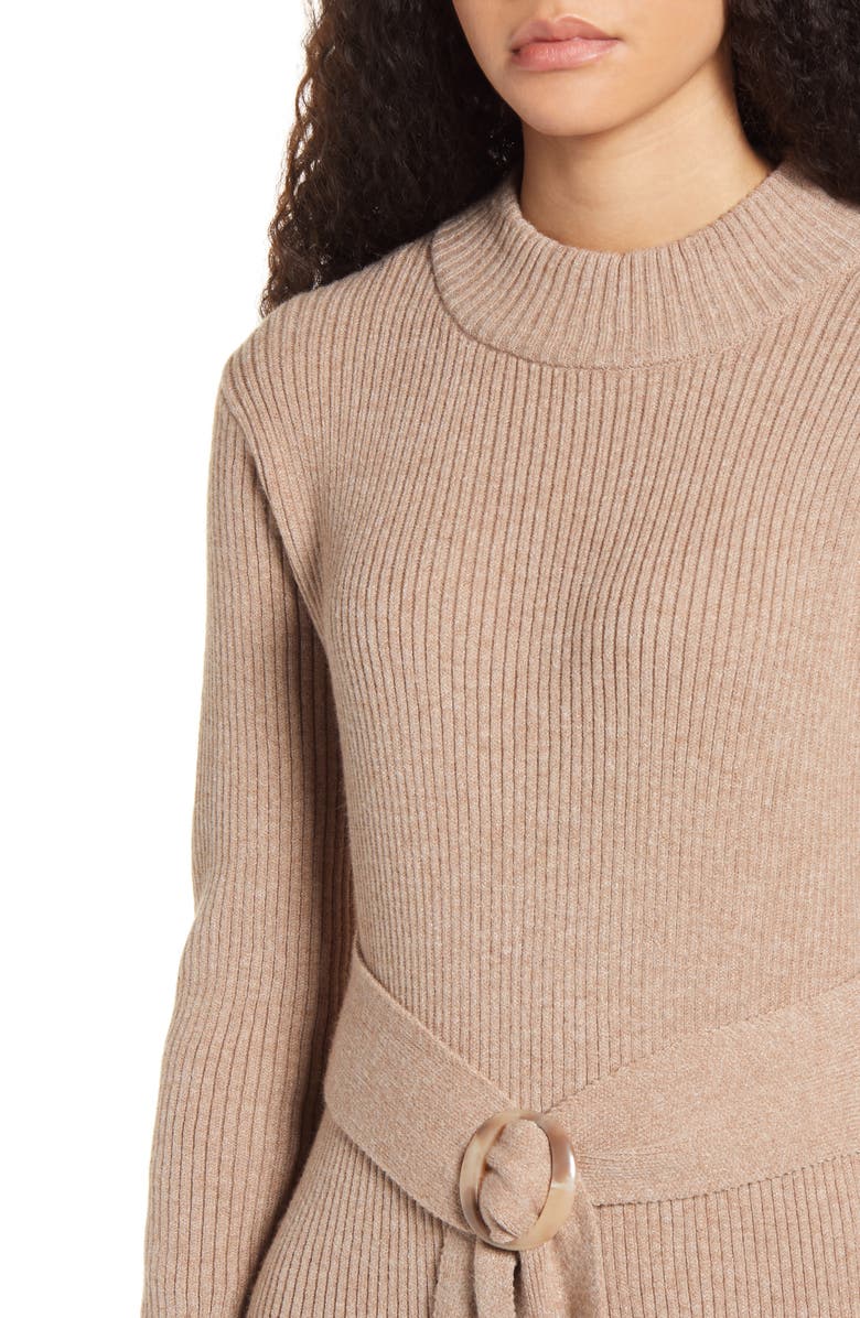 MOON RIVER Long Sleeve Belted Sweater Dress, Alternate, color,