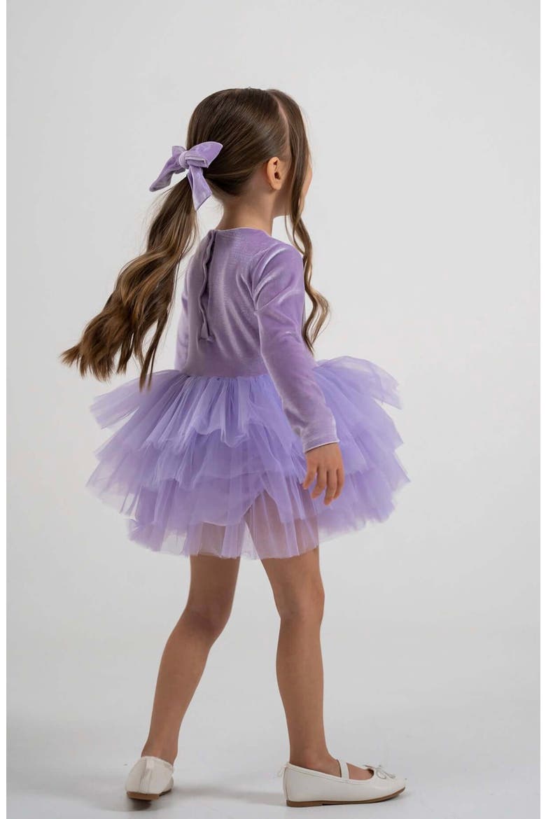 Dream Long Sleeve Velvet Tutu Dress, Alternate, color, Lilac Dream