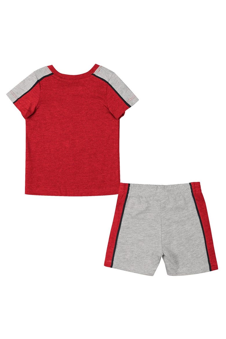 Infant Colosseum Scarlet/Heather Gray Nebraska Huskers Norman T-Shirt & Shorts Set, Alternate, color, Scarlet