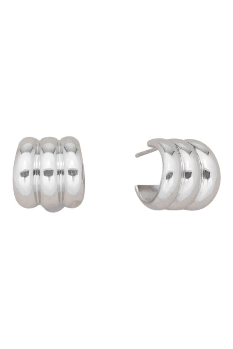 Fluted Wide Hoop Earrings, Main, color, SILVER