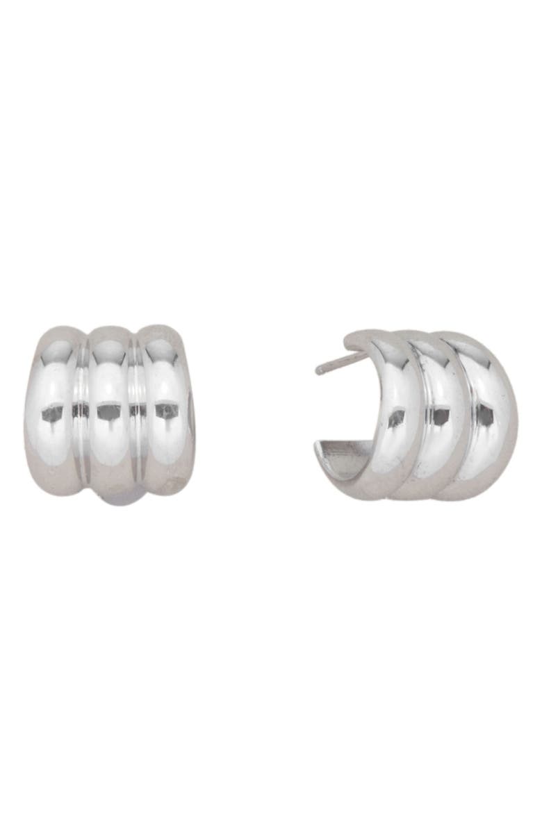 st. Moran Fluted Wide Hoop Earrings, Main, color, Silver