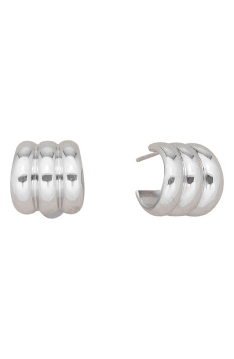 Fluted Wide Hoop Earrings