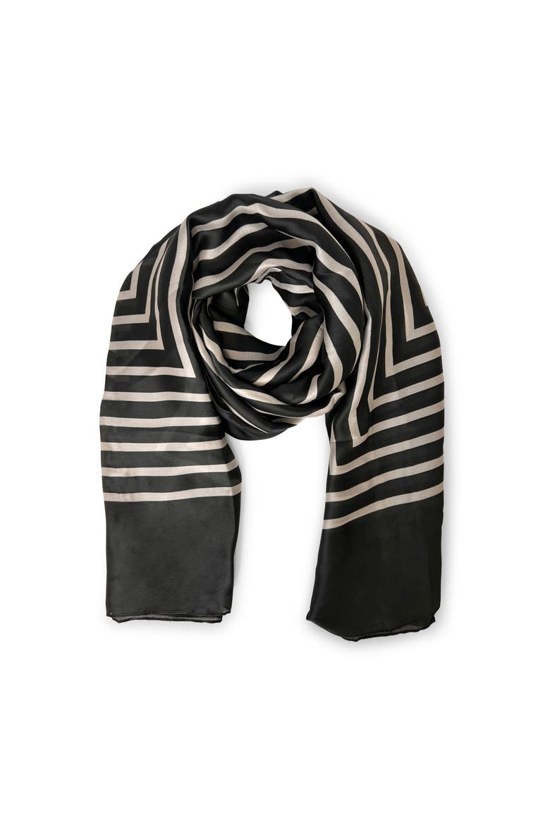 The Mia Scarf, Alternate, color, Black/White