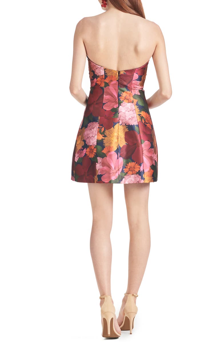 Sachin & Babi Alanna Floral Strapless Cocktail Minidress, Alternate, color, 