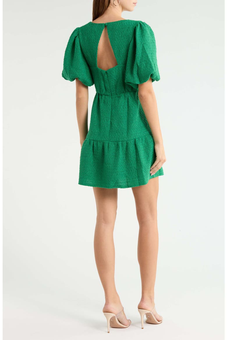 Trista Tweed Tiered Minidress, Alternate, color, KELLY-GREEN