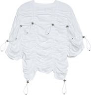 Noir Kei Ninomiya Drawcord Ruched Cotton Ponte T-Shirt