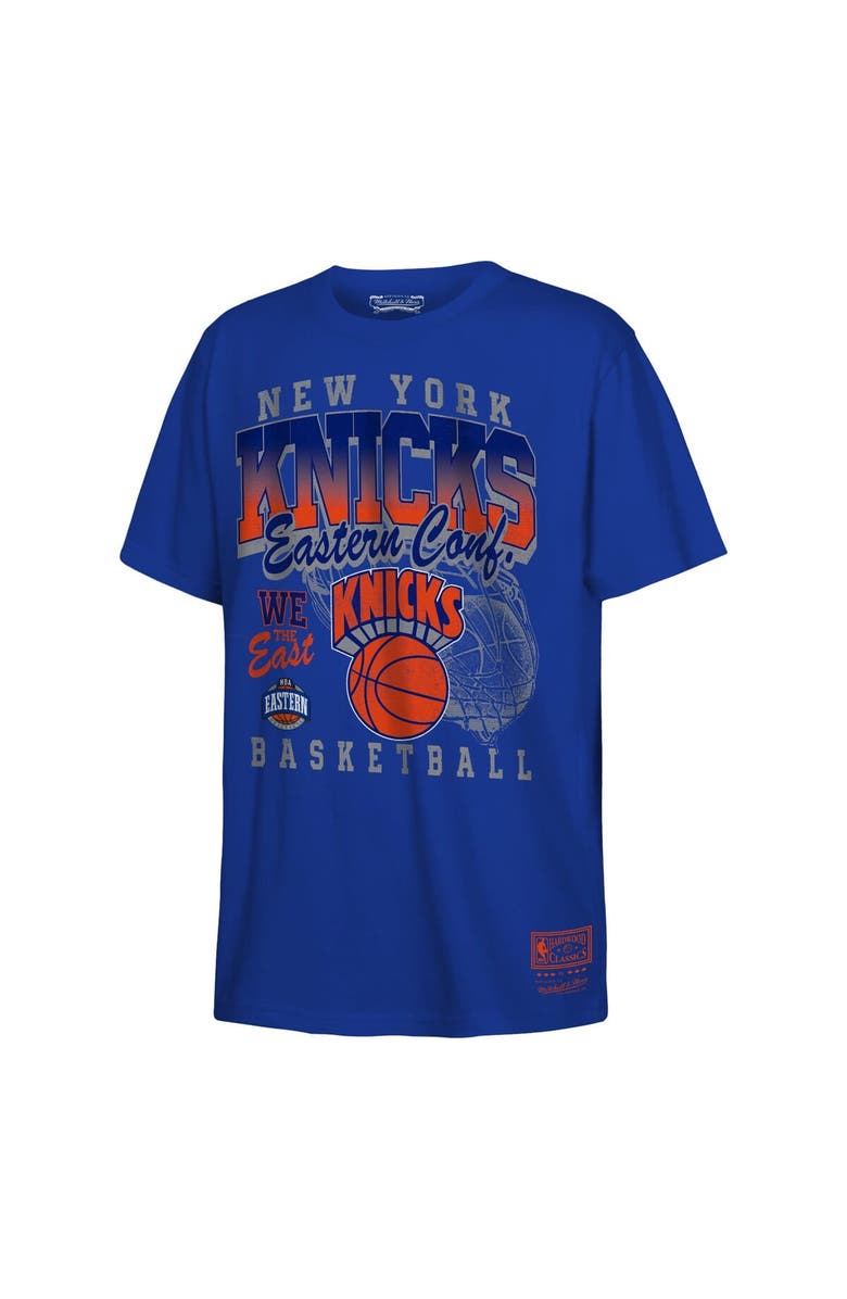 Mitchell & Ness Youth Mitchell & Ness Blue New York Knicks 2025 NBA Playoffs Retro Monumental T-Shirt, Alternate, color,