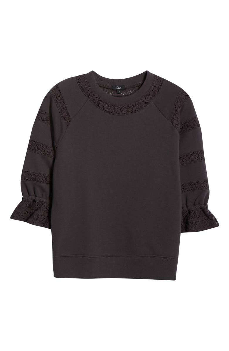 Rails Aggy Lace Trim Knit Top, Alternate, color, Washed Black