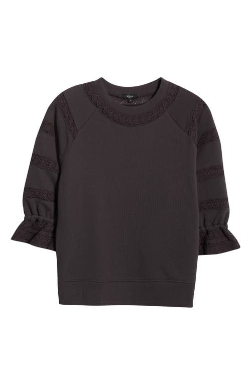 Rails Aggy Lace Trim Knit Top In Brown