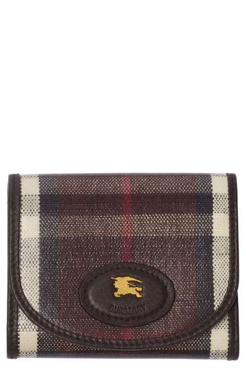 Highlands Check Coated Canvas Compact Wallet