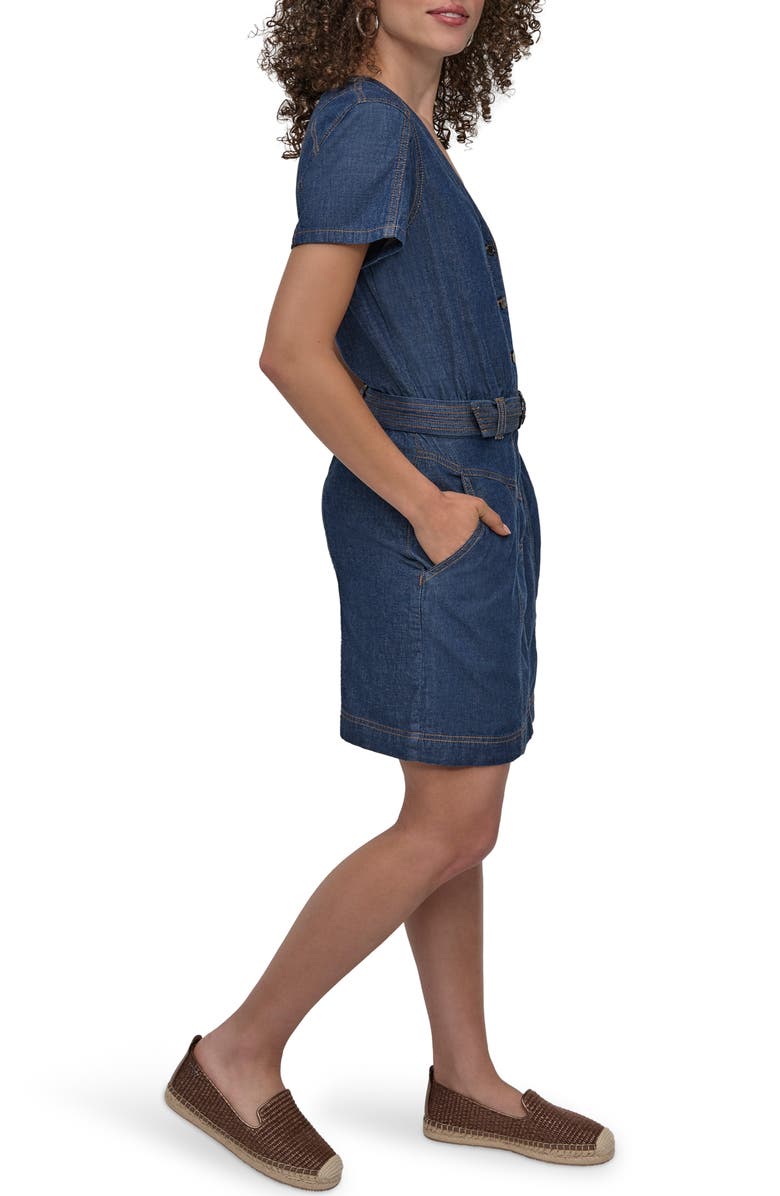 DKNY Short Sleeve Denim Shirtdress, Alternate, color, Crosby Wash