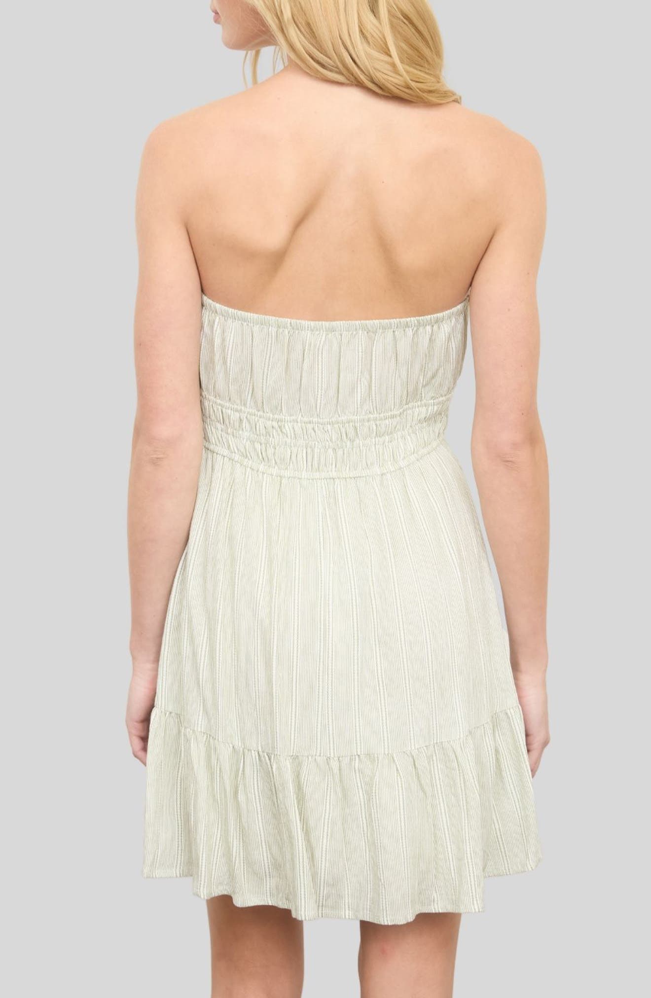 Stripe Ruffled Hem Strapless Dress - image 4