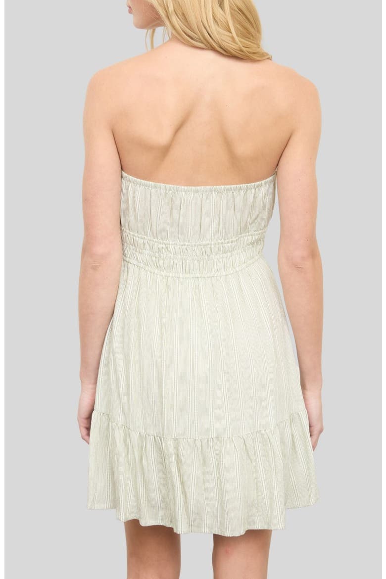 Stripe Ruffled Hem Strapless Dress, Alternate, color, OLIVE