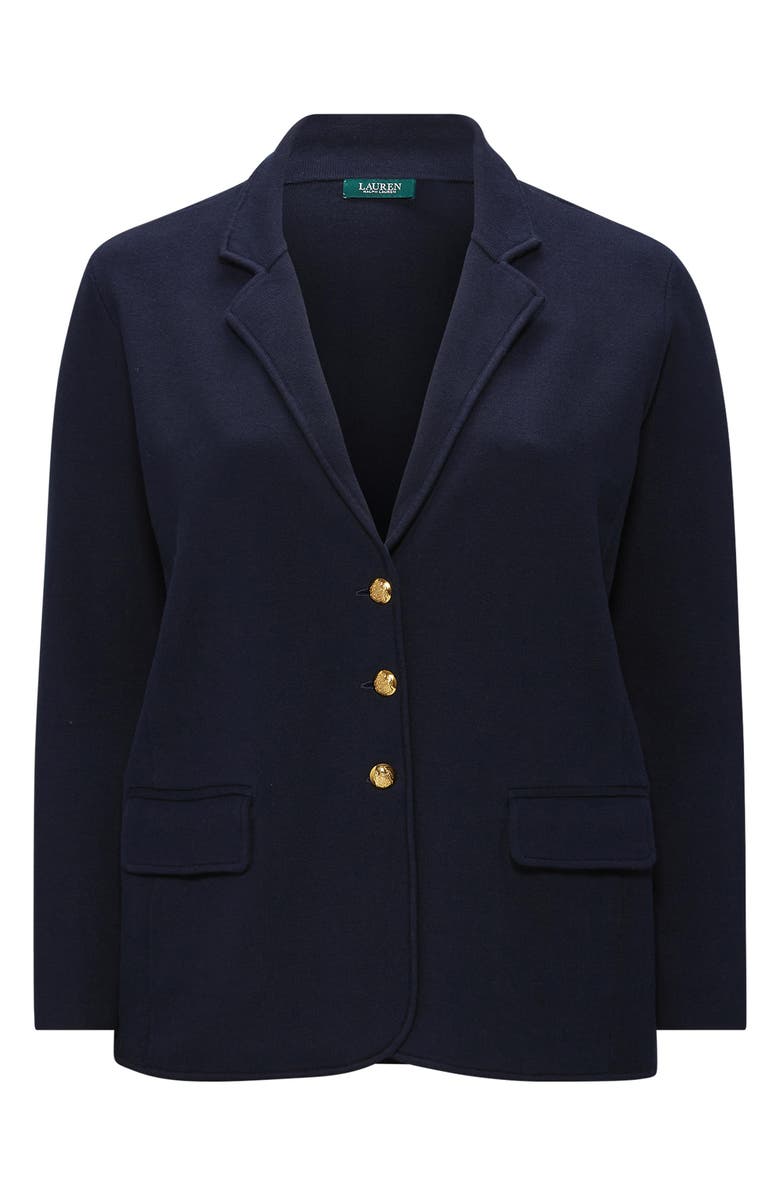 Lauren Ralph Lauren Combed Cotton Blazer, Alternate, color, Lauren Navy