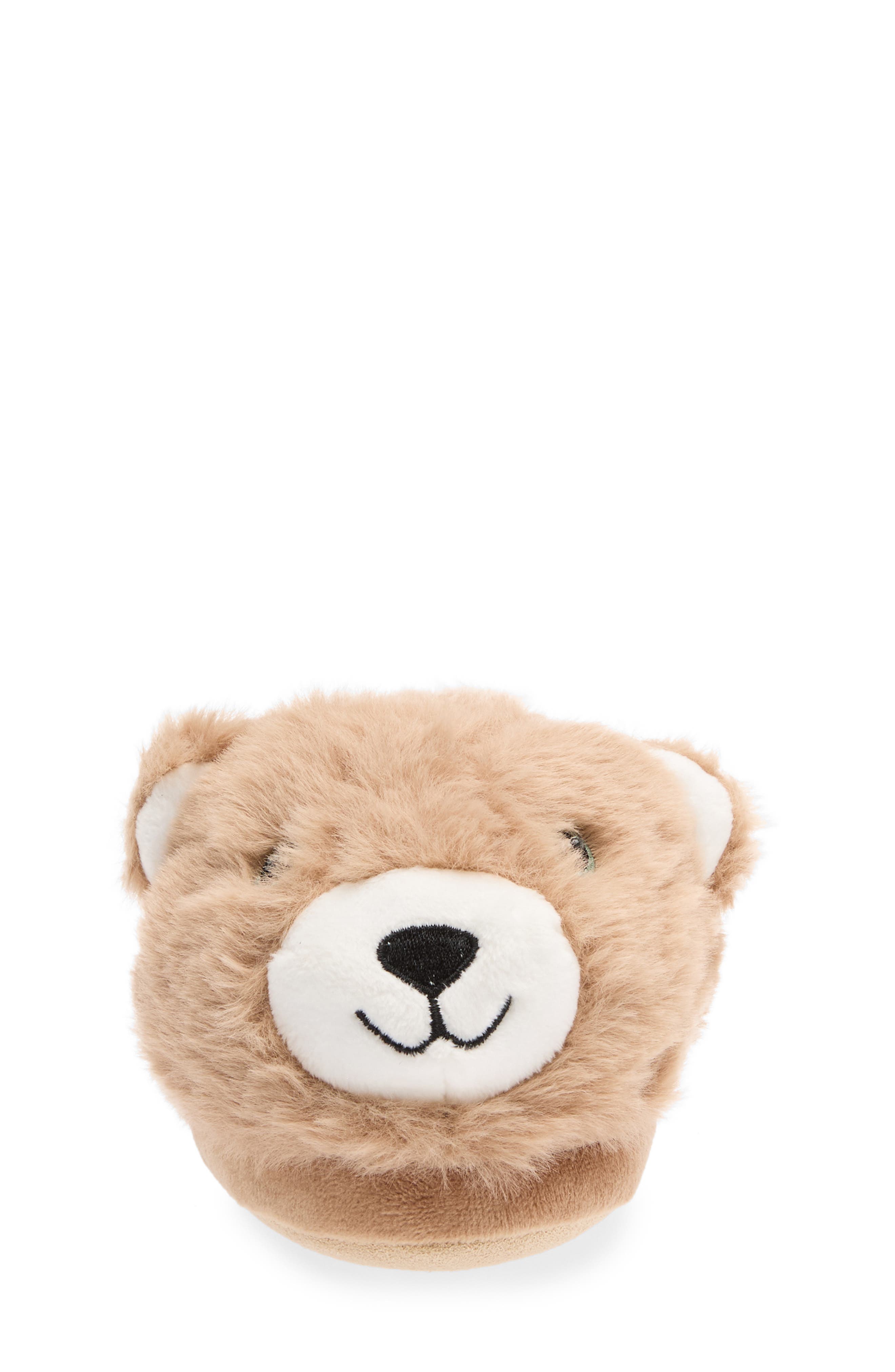 Kids' Cuddles Bear Light-Up Faux Fur Slipper, Alternate, color, TAN