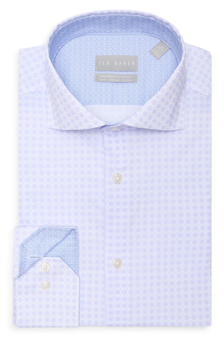 Slim Fit Advanced Tech Stretch Dress Shirt, Main, color, LIGHT PURPLE