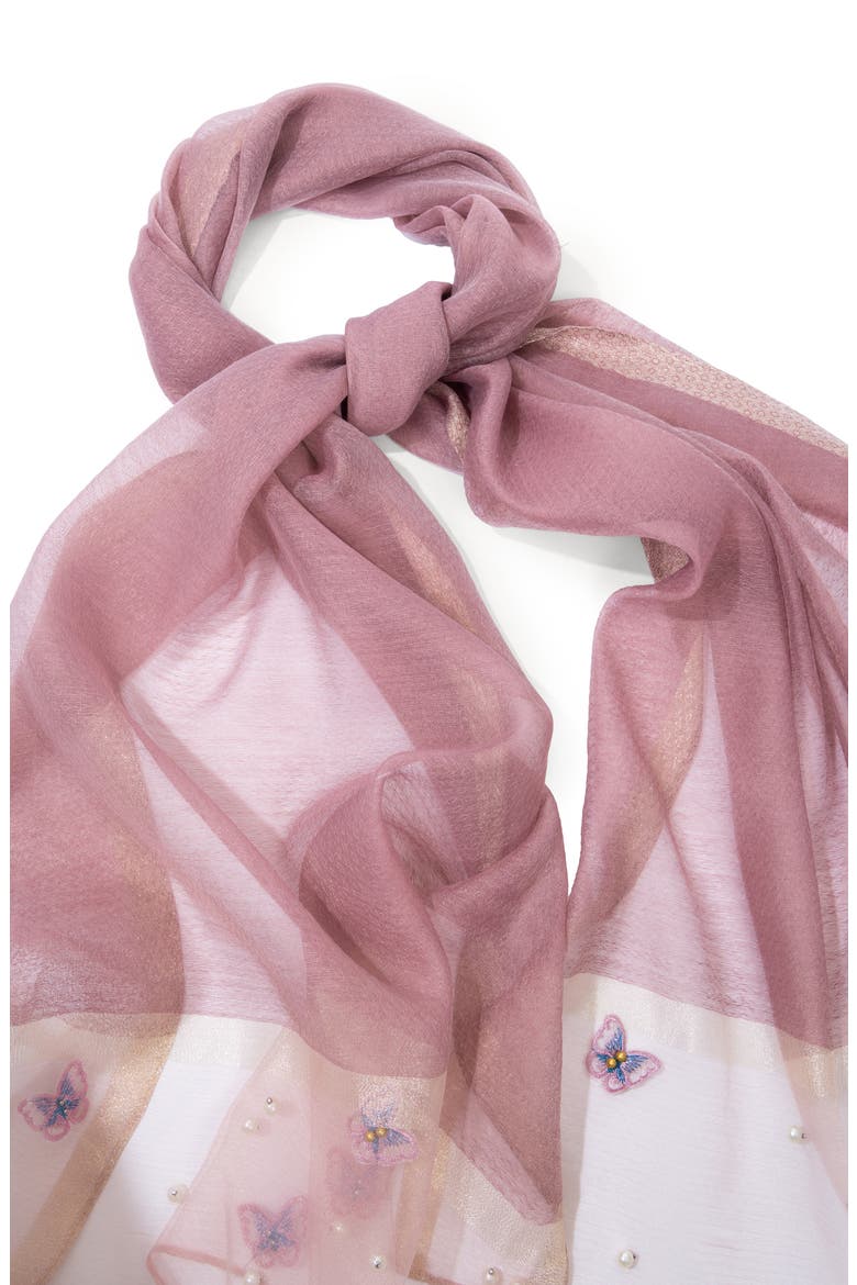 Embroidered Scarf, Alternate, color, PINK