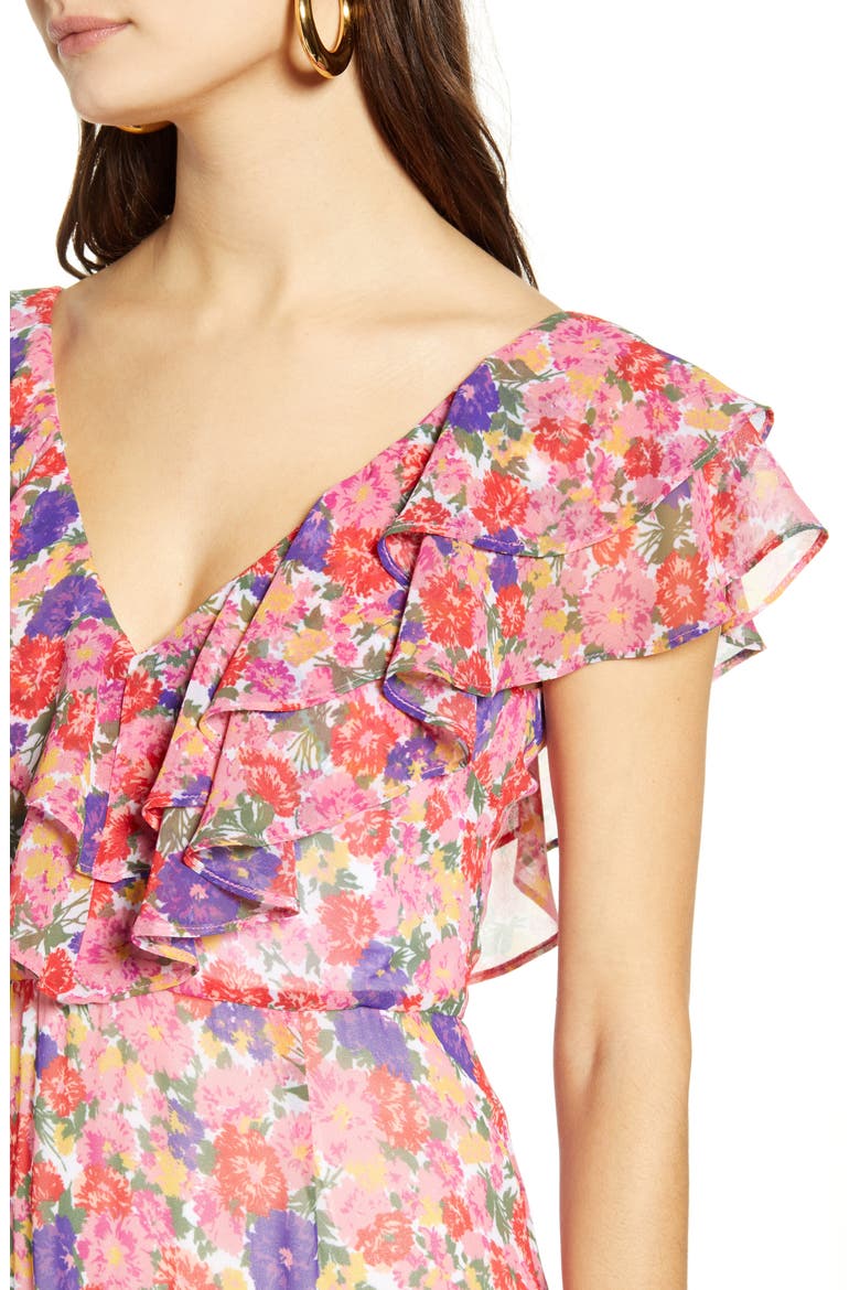 Chelsea Tiered Ruffle Maxi Dress, Alternate, color, RAINBOW CARNATIONS