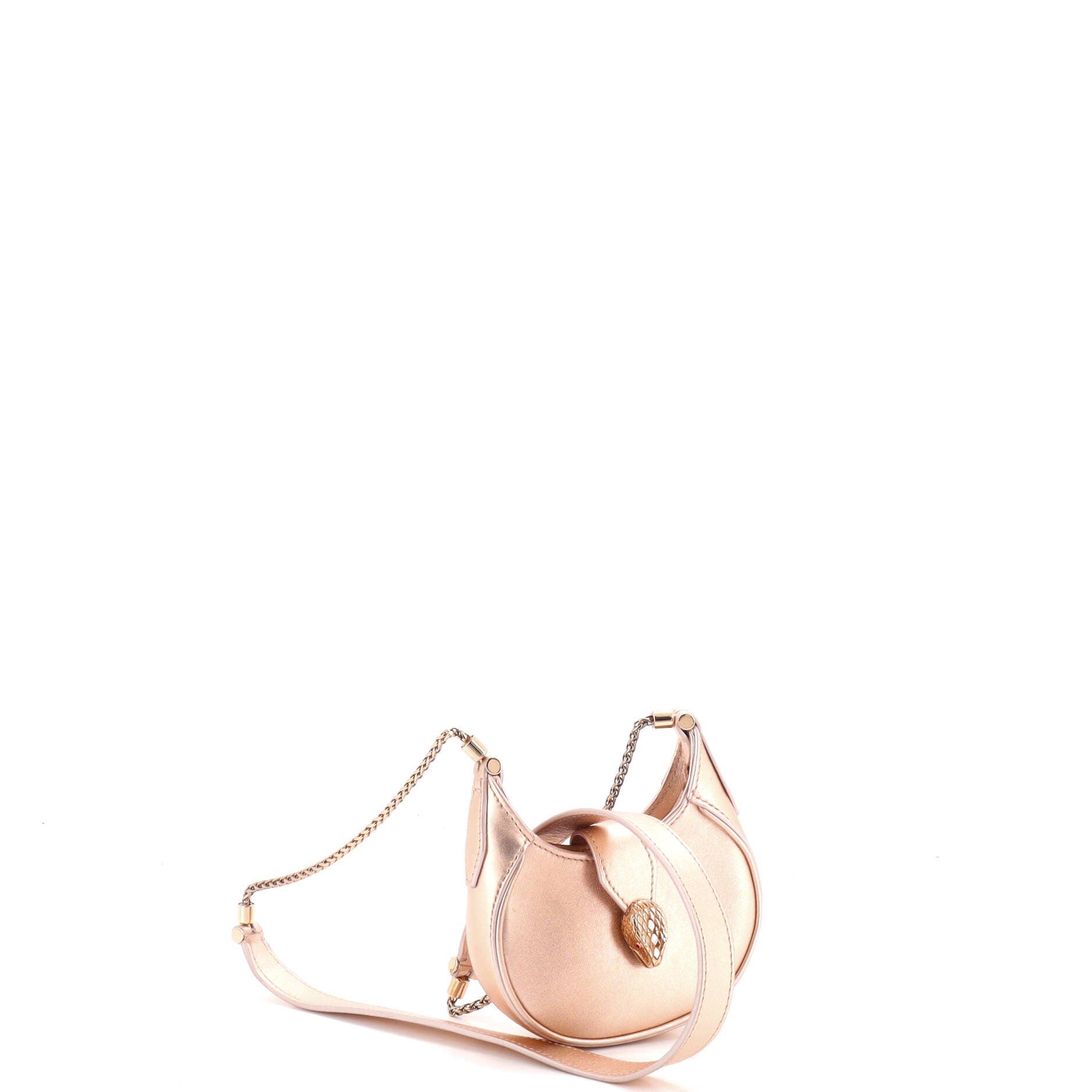 Serpenti Ellipse Crossbody Bag Leather Micro, Alternate, color, Metallic Gold